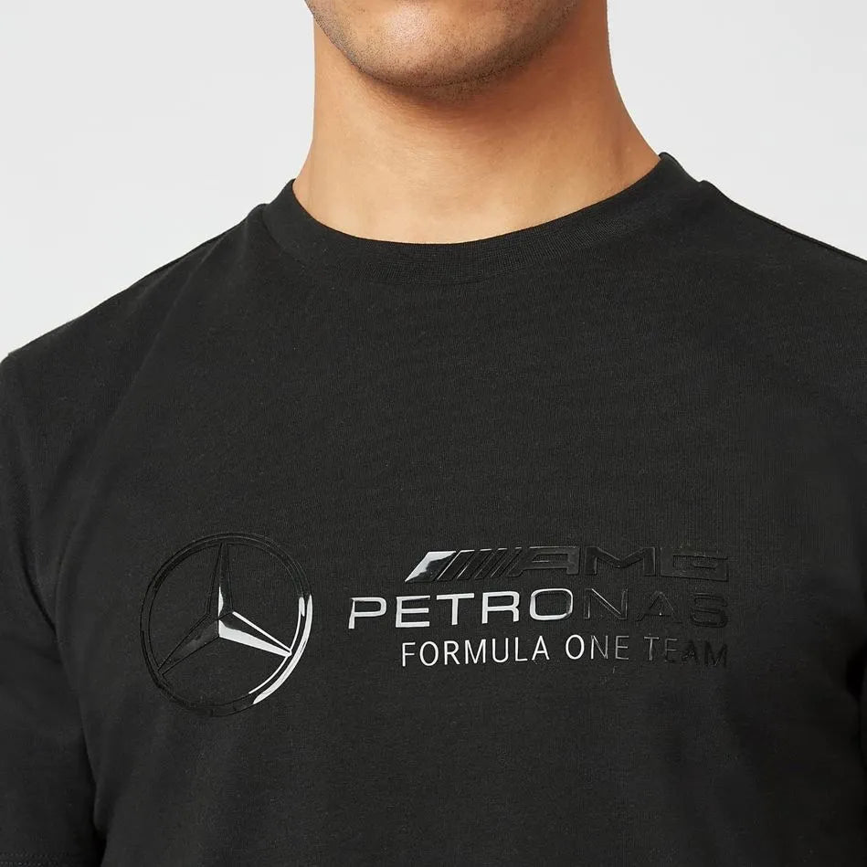 T-Shirt Mercedes Heren F1 FW Stealth Groot Logo T-Shirt Zwart Zwart XS