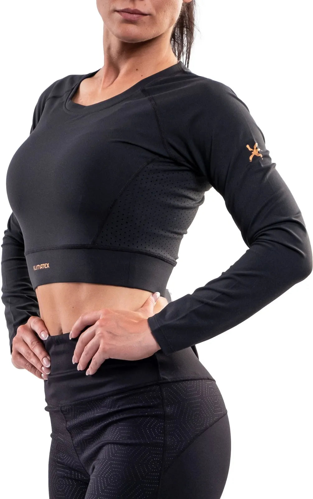 Ladies Crop Top Climatex Mera Black L - Respirável e Esportivo