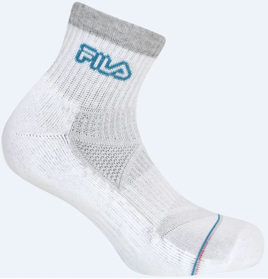 FILA 3 pachete de fitness sfert de șosete alb-cenușiu 43-46
