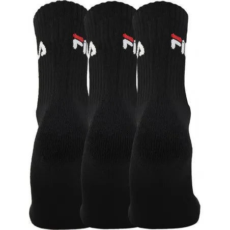 Fila crew tennis 3-pack unisex socks black 35-38