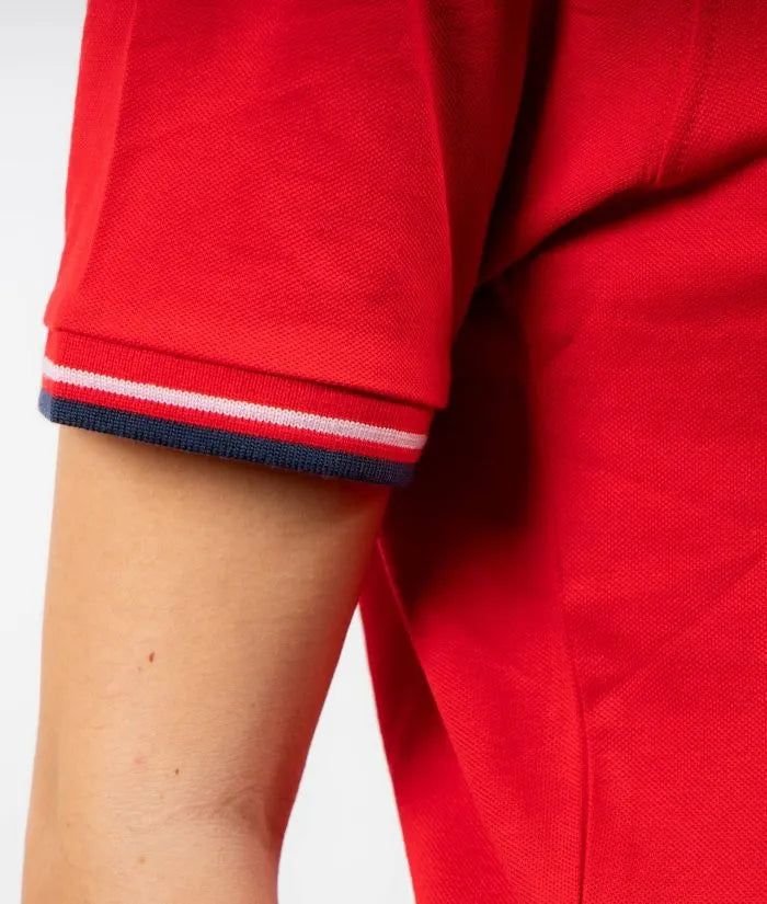 Polo shirt givova rood-navy blauw l