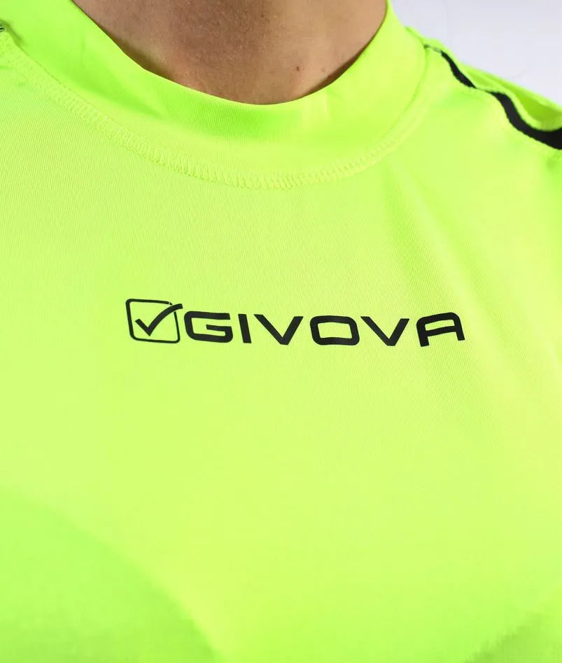 Camiseta em execução unissex givova executando fluo amarelo-preto xl