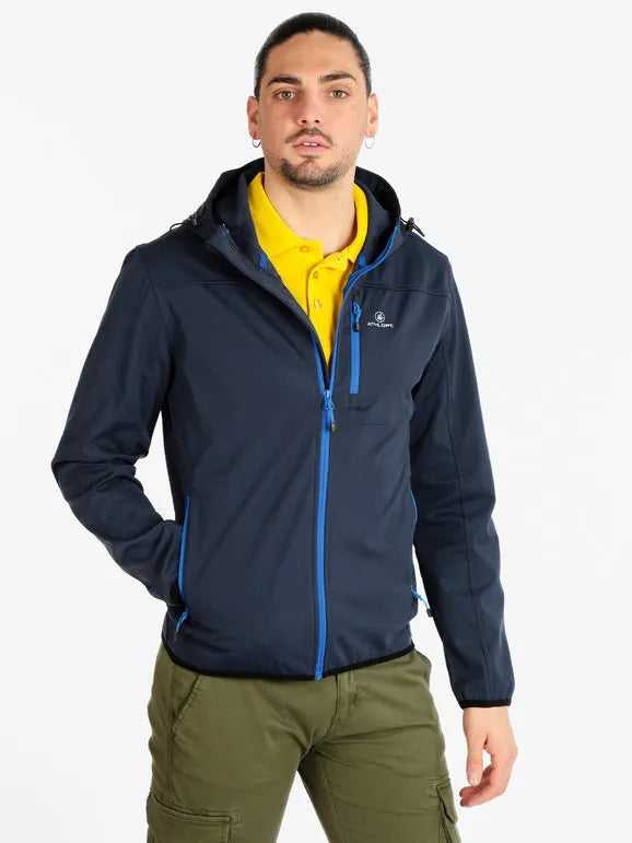 Jacheta de softshell pentru bărbați Athl. DPT AGAR Navy - Vânt și flexibil
