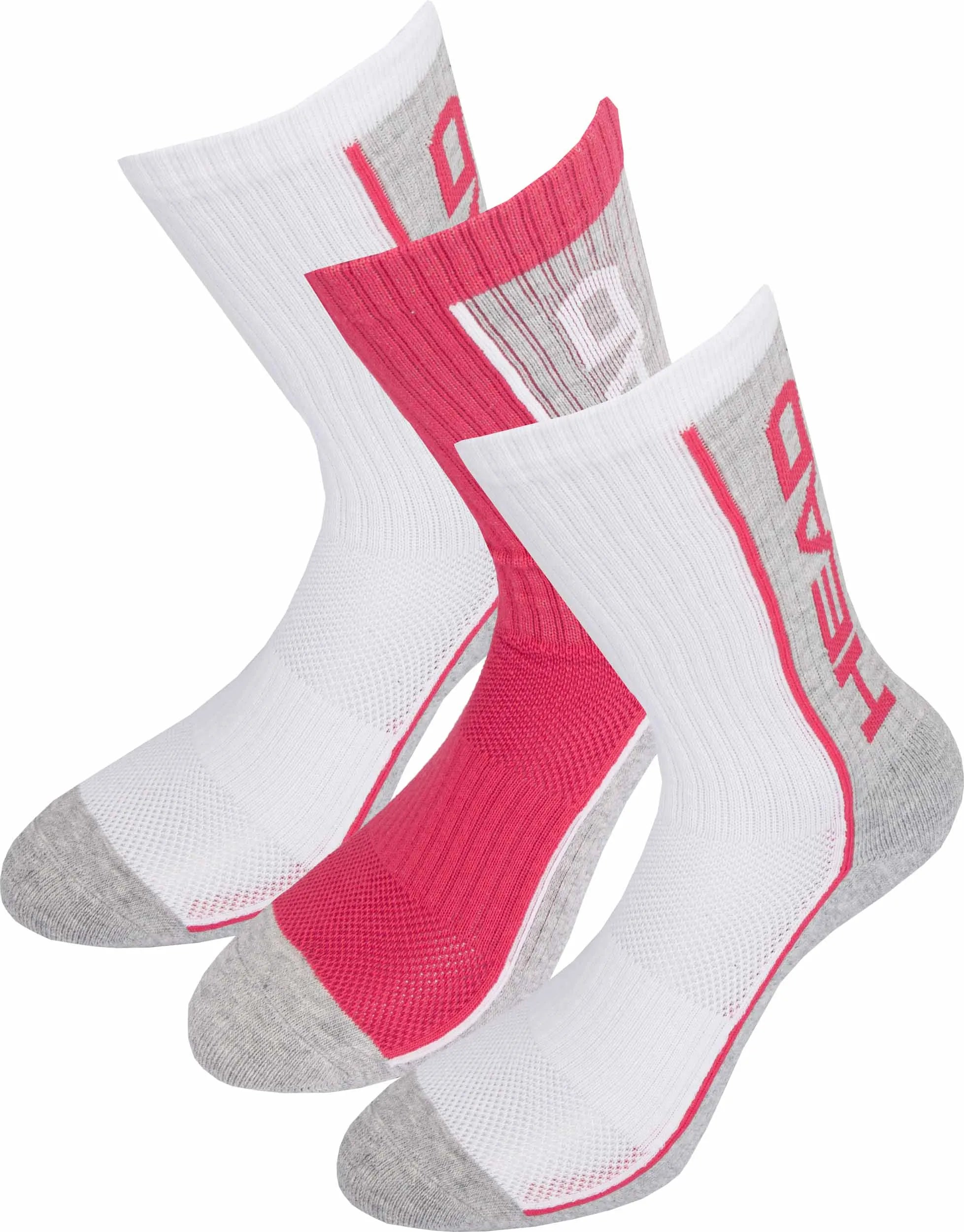 Ladies Performance Crew Socks 3-Pack 35-38 Algodón transpirable