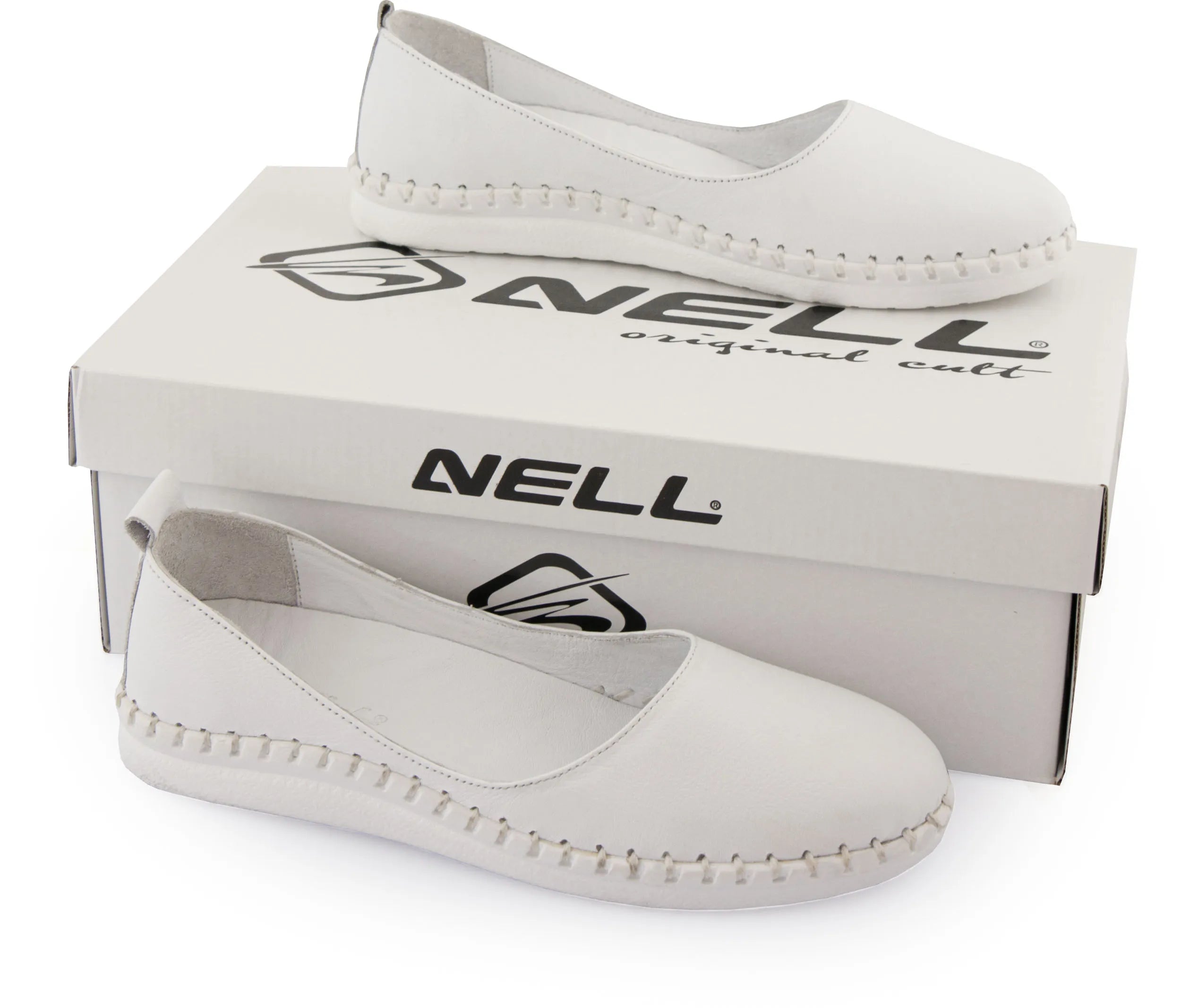 Leren Dames Ballerina's Nell Wit 37 - Elegant & Comfortabel