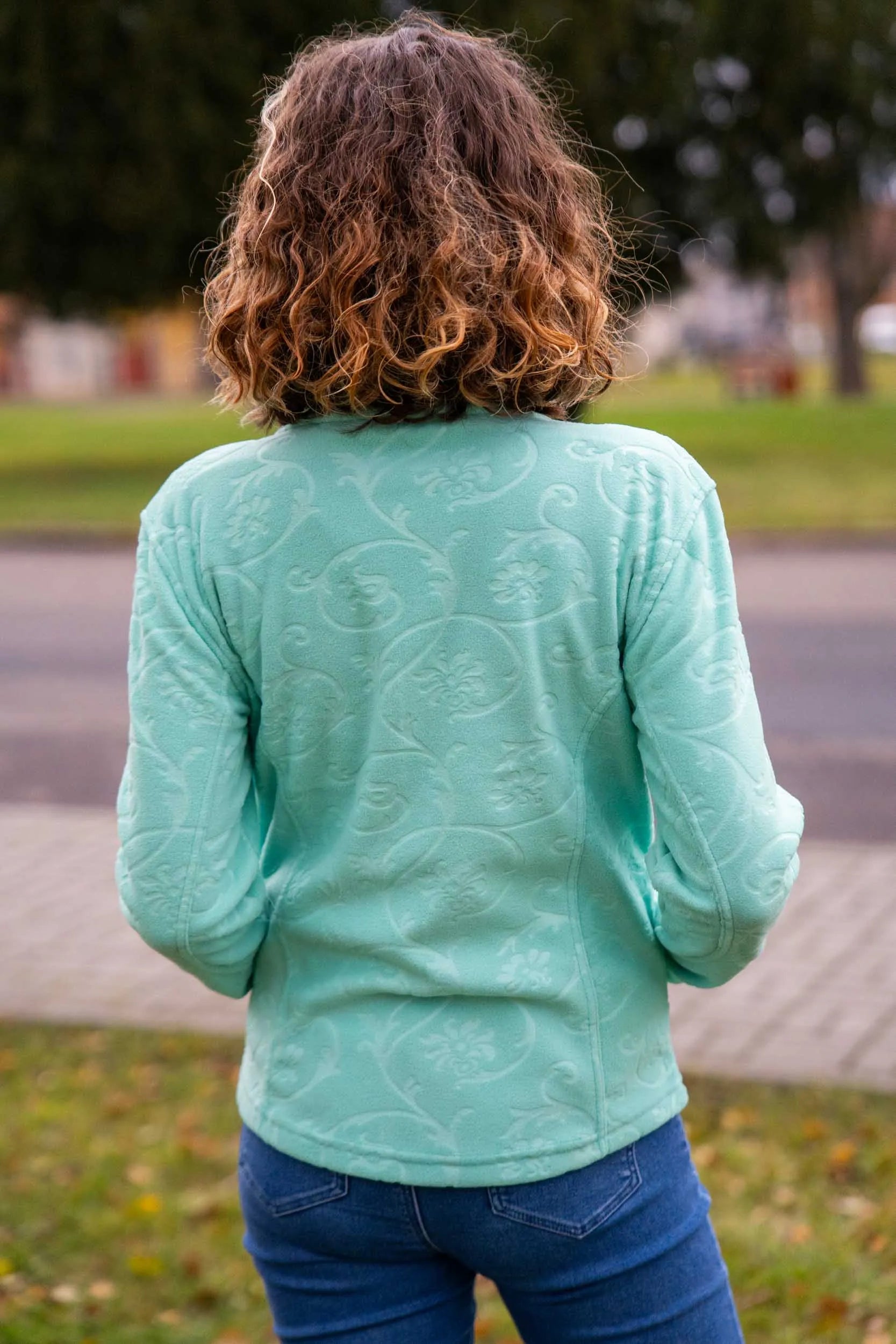 Damen Polar Fleece Jacke Emerald Green M - Warm & stilvoll