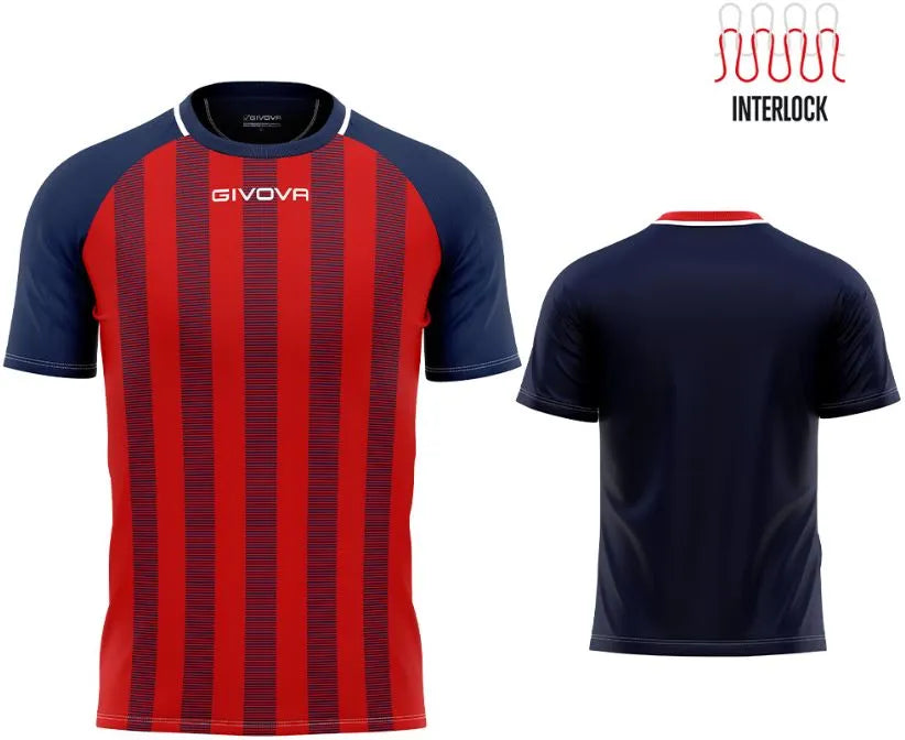T-shirt sportivo Givova Rugby Blue-Red M