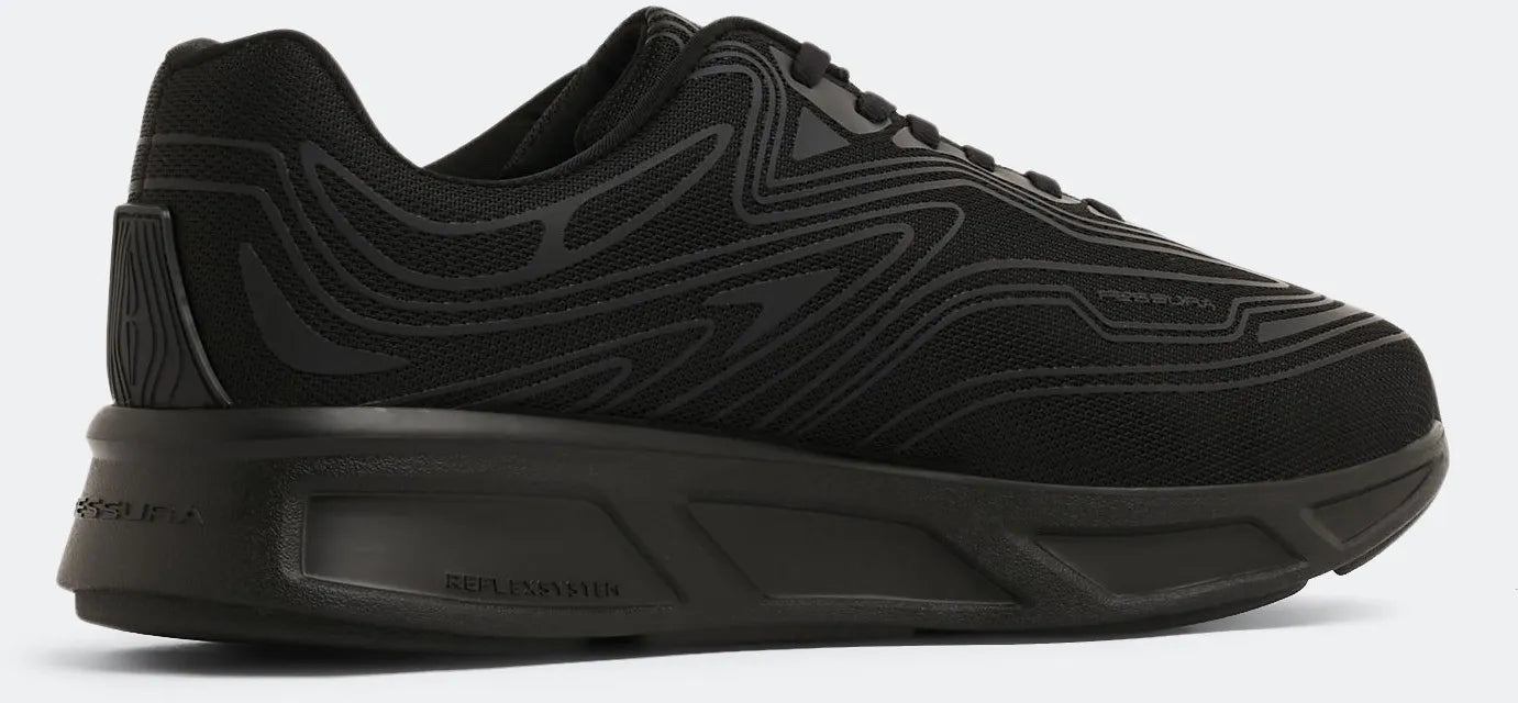 Bróga Unisex Fessura WMNS Runflex 01 Canbhás Dubh/Dubh Dubh 42