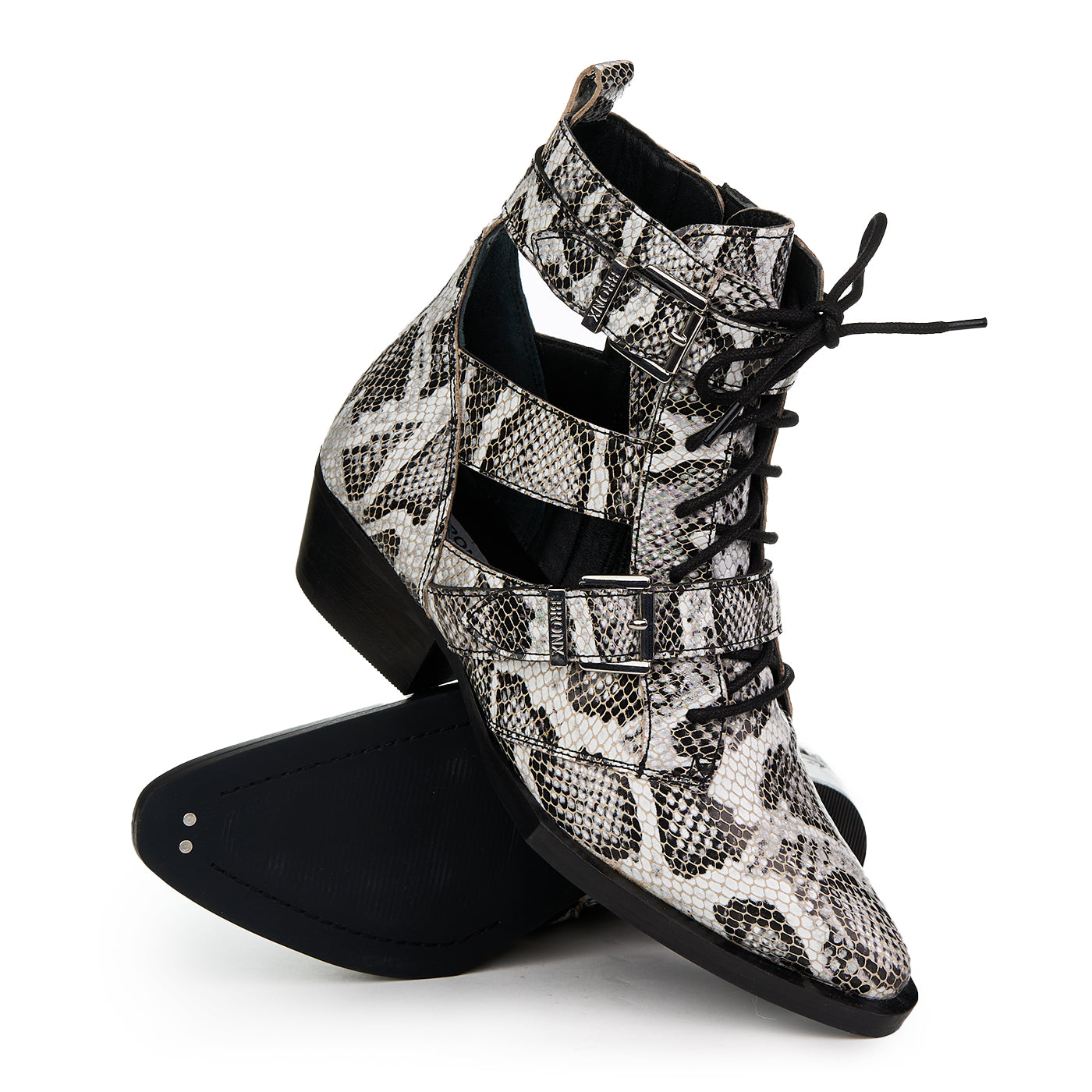 Bronx Jacky Jo Ankle Stivali fatti di vera pelle Zln 0748