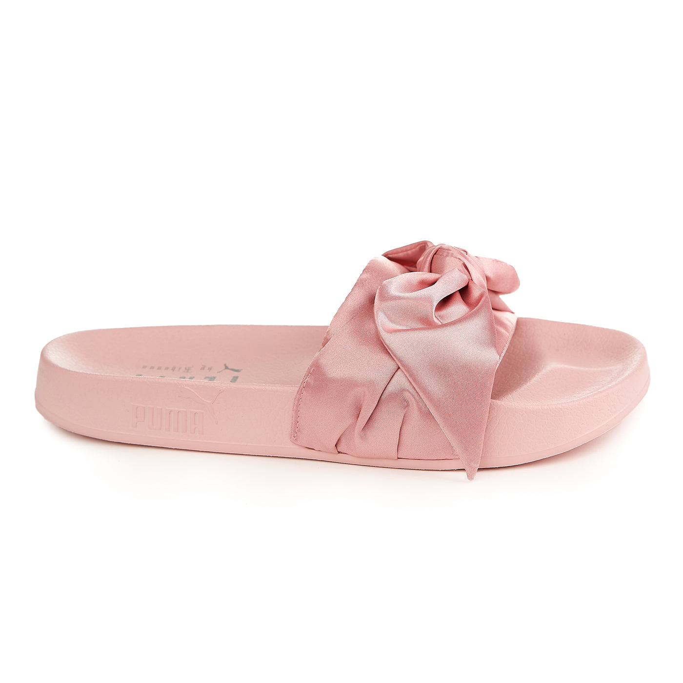 Puma fenty bow slajd srebrne różowe kapcie Zln 0435