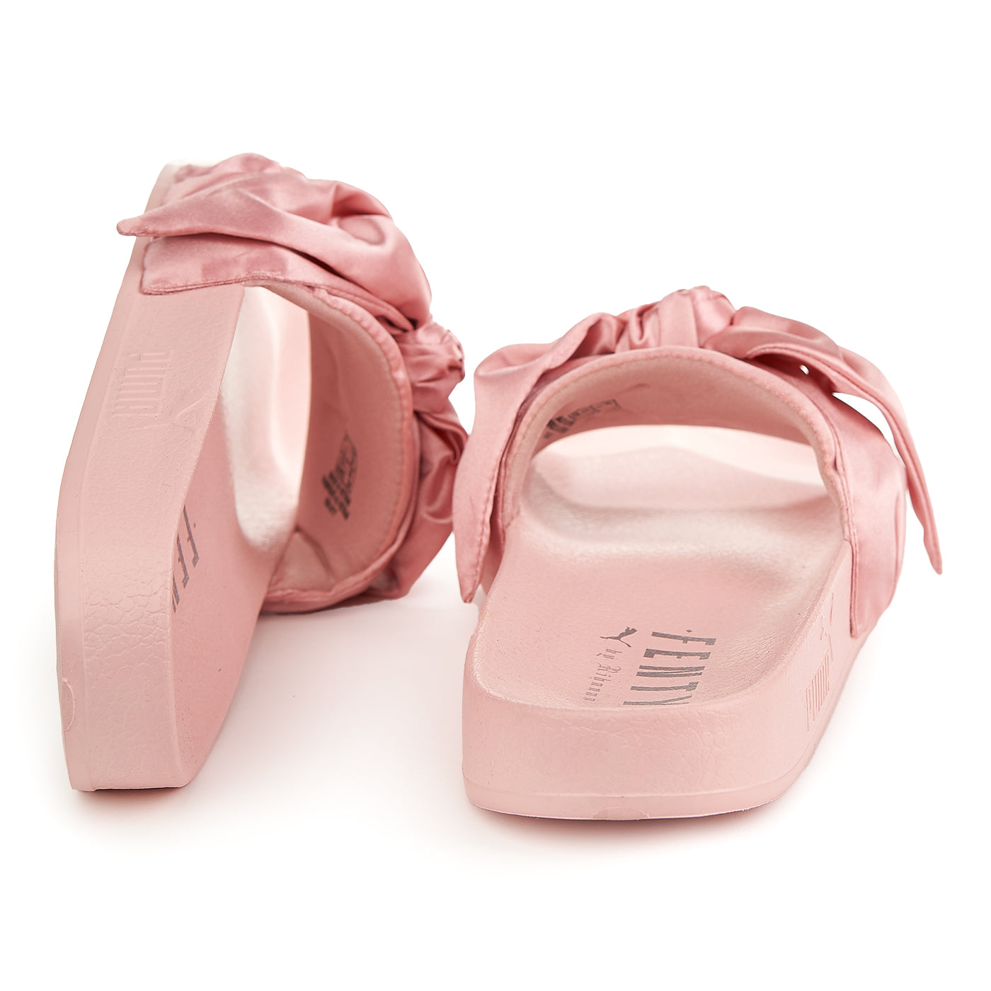 Puma Fenty Bow Slide Silver Pink Plippers Zln 0435