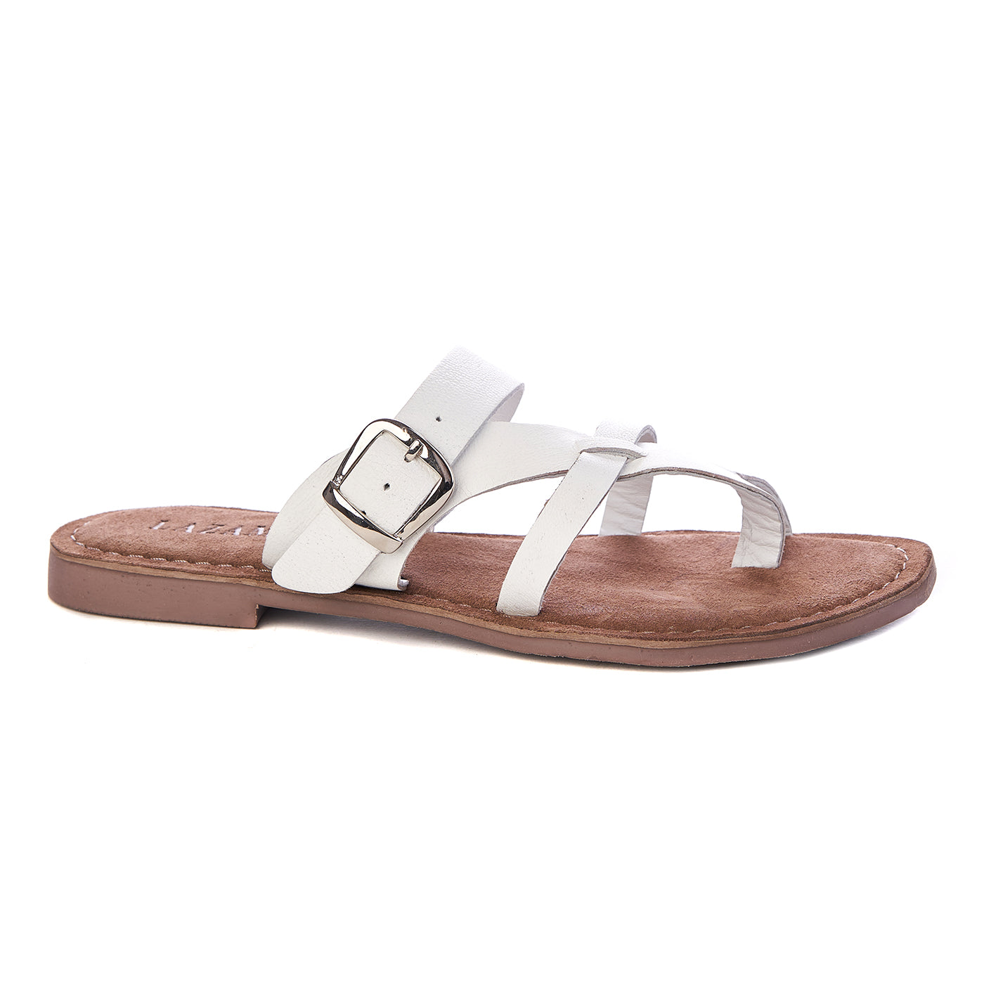 Lazamani Slipper Natural Leder ZLN 0424 Weiß