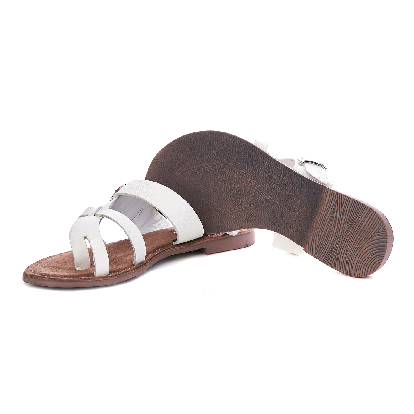 Lazamani Slipper Natural Leder ZLN 0424 Weiß