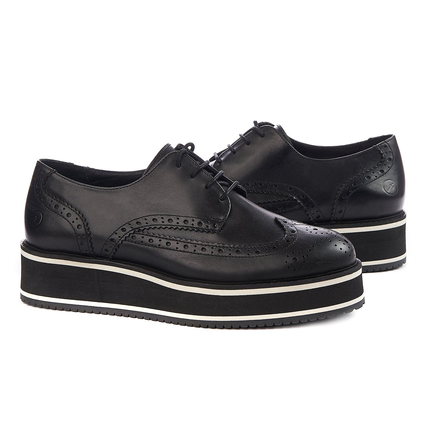 Bronx shoes natural leather black zln 0162