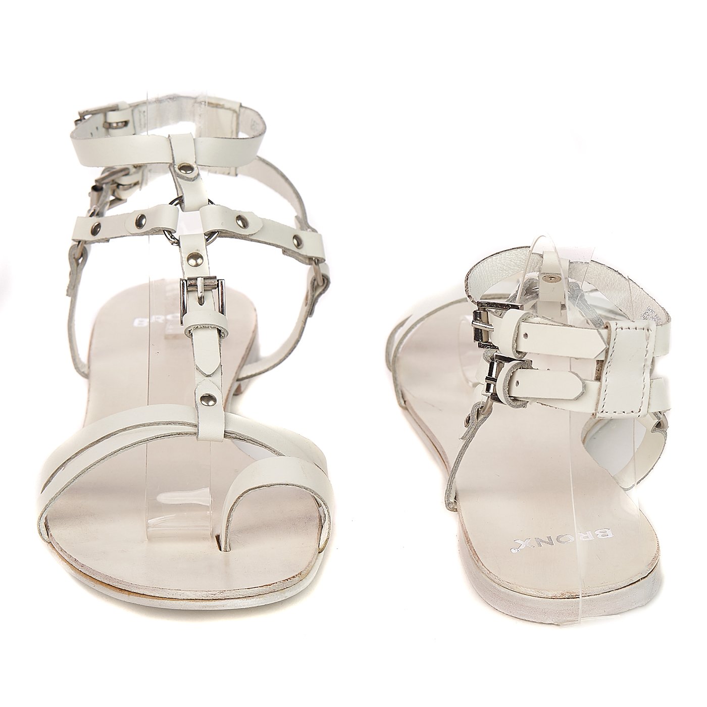 Bronx sandals made of genuine leather zln 0169 white