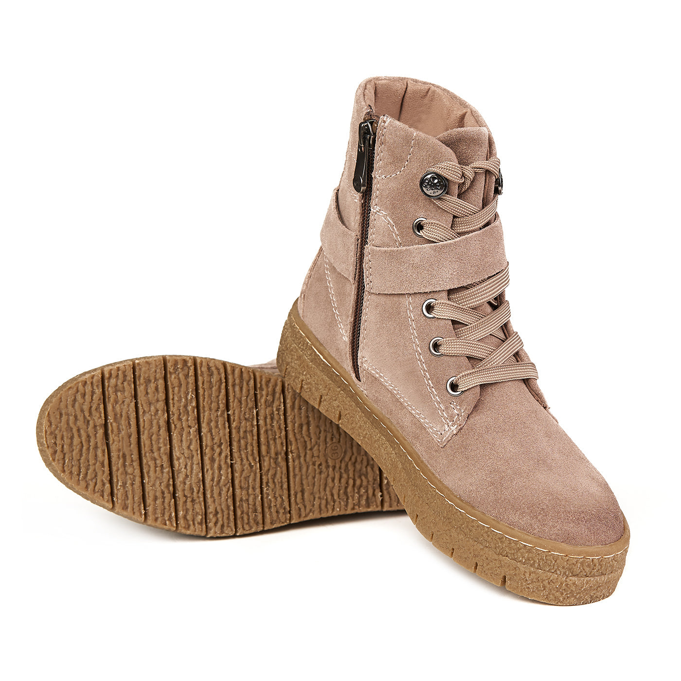 Stivali Marco Tozzi Taupe Furina rivestita in pelle genuina Zln 0532