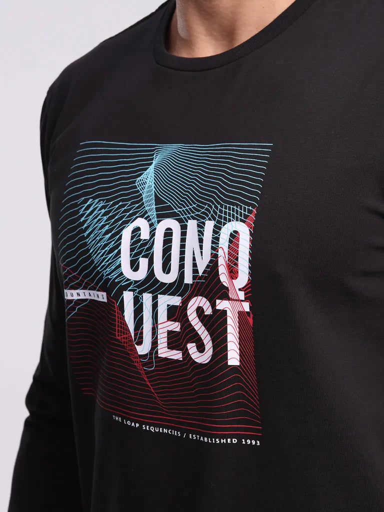 Andningsbara mäns t-shirt loap alek l från bomull