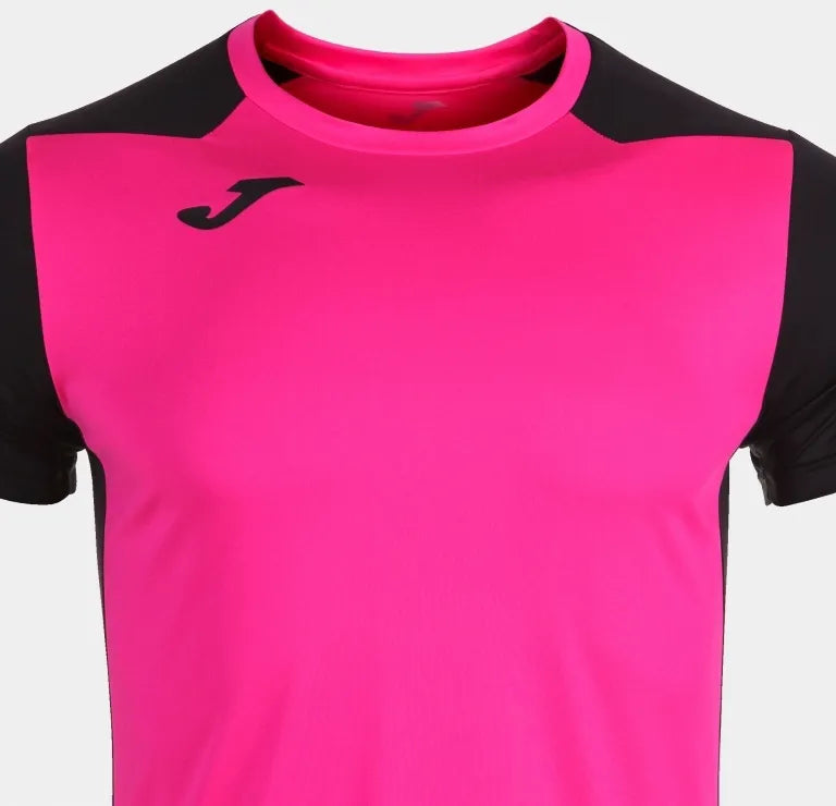Pánske tričko Joma Record II Fluor Pink-Black, S