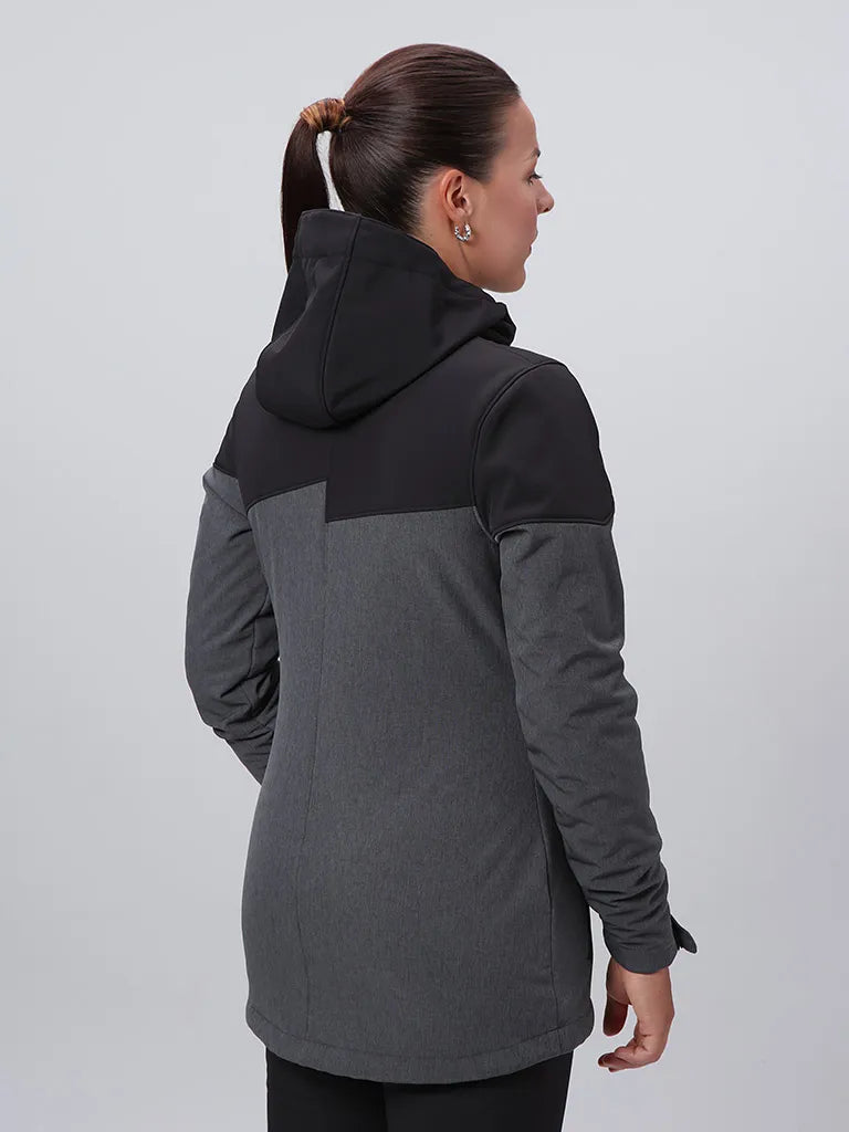 Dámy softshell bunda tmavě šedá - větrná a prodyšná