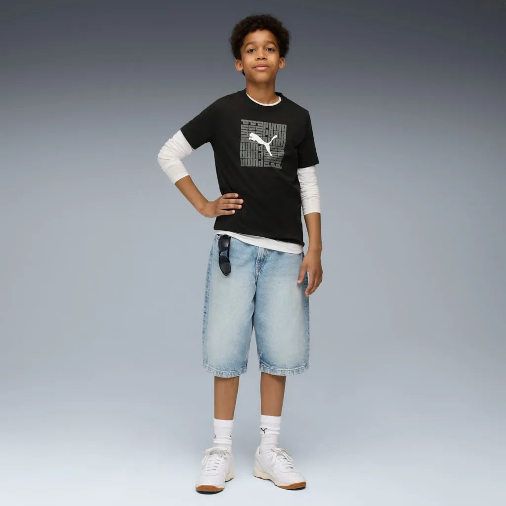 Kinder T-Shirt Puma Graphic Box Tee B Zwart 164