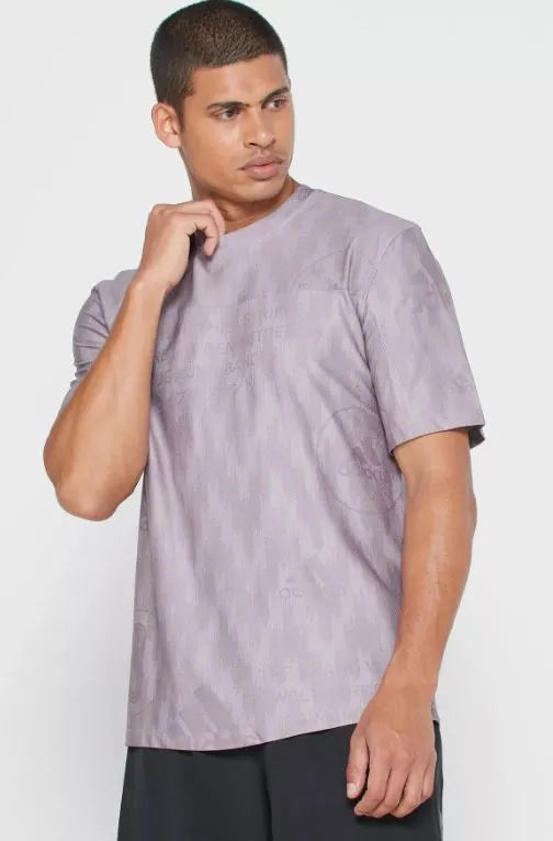 Adidas Men City Knited T -Shirt Purple - tamaño L