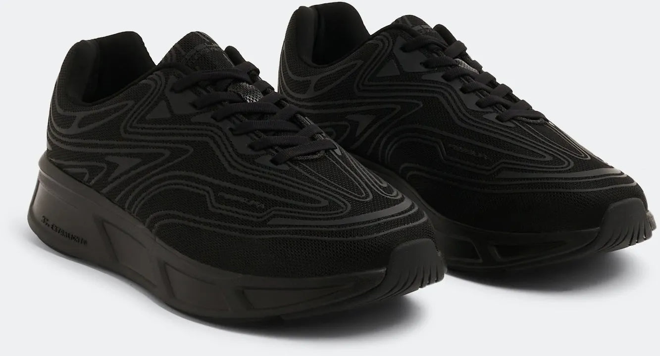 Bróga Unisex Fessura WMNS Runflex 01 Canbhás Dubh/Dubh Dubh 42