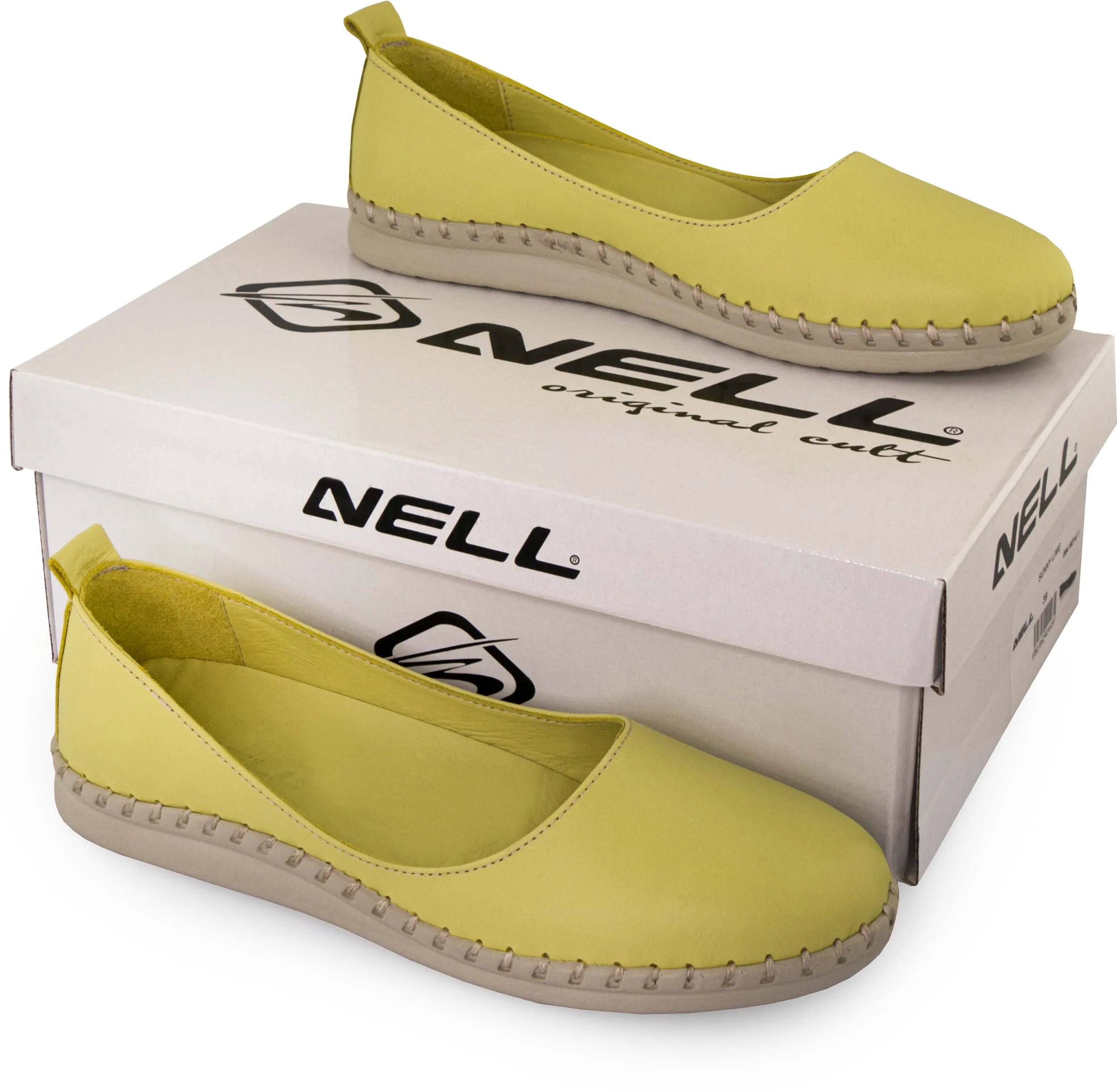 Women's leather ballerinas nell sunny lime green 38