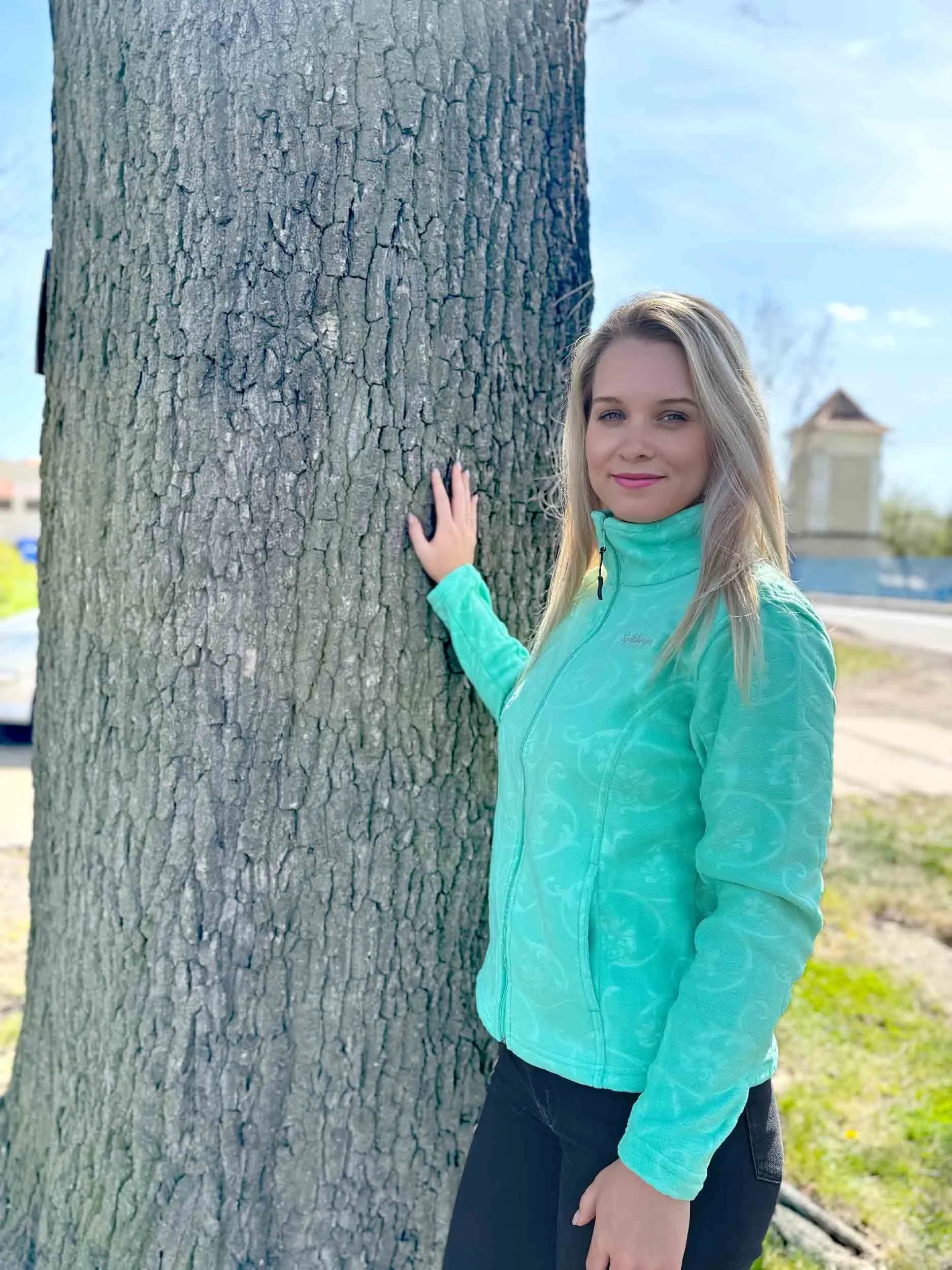 Damen Polaire Fleece Sweatshirt Emerald Green l