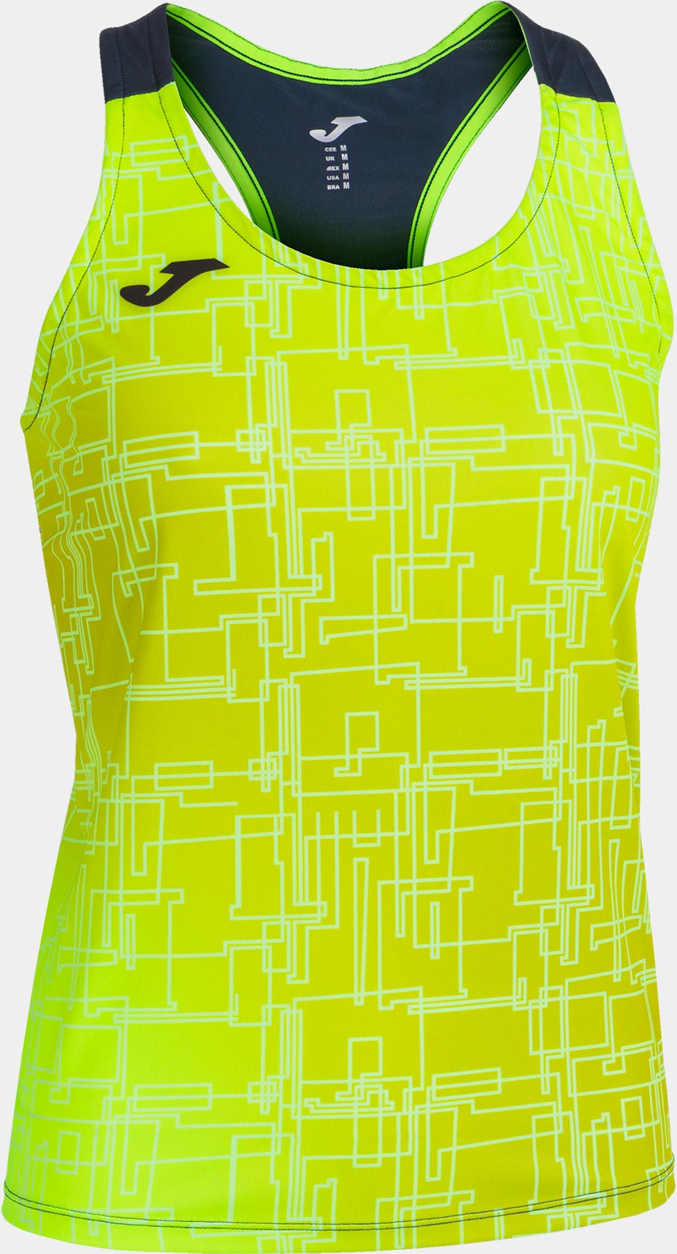 Dames hardlooptop Joma Elite Viii tanktop fluor geel S