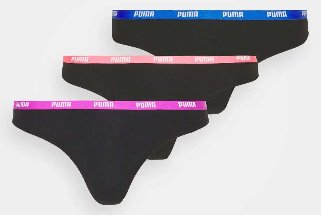 Dames slip puma string 3p roze-orchidee-blauw mix xl