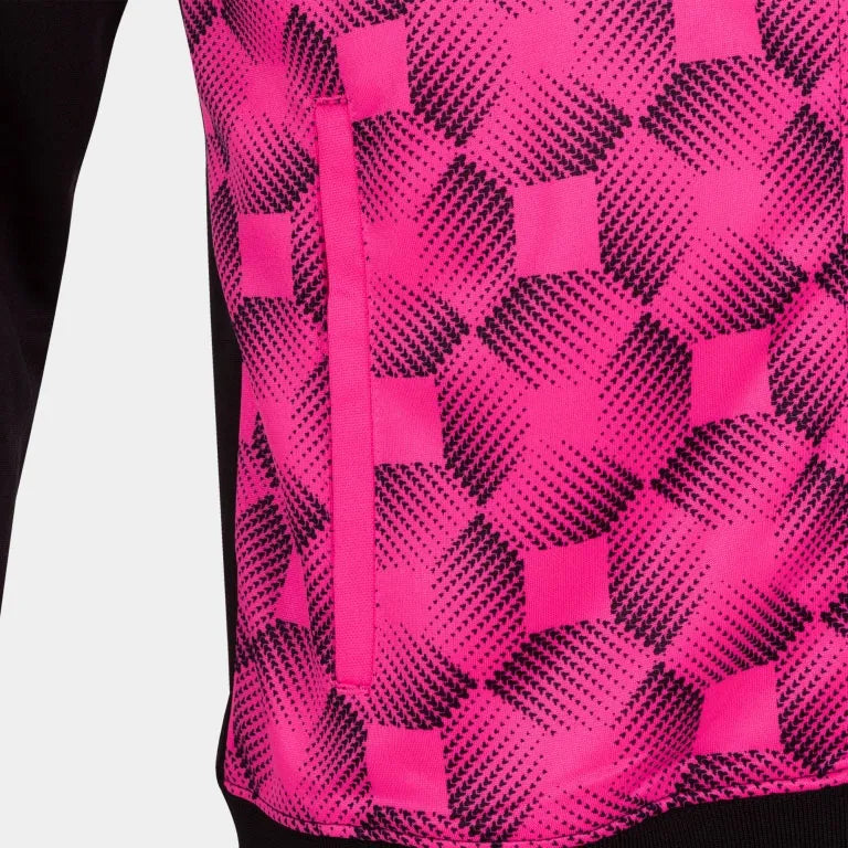 Sweatshirt Joma Supernova III Zip Up Zwart-Fluor Roze Roze S