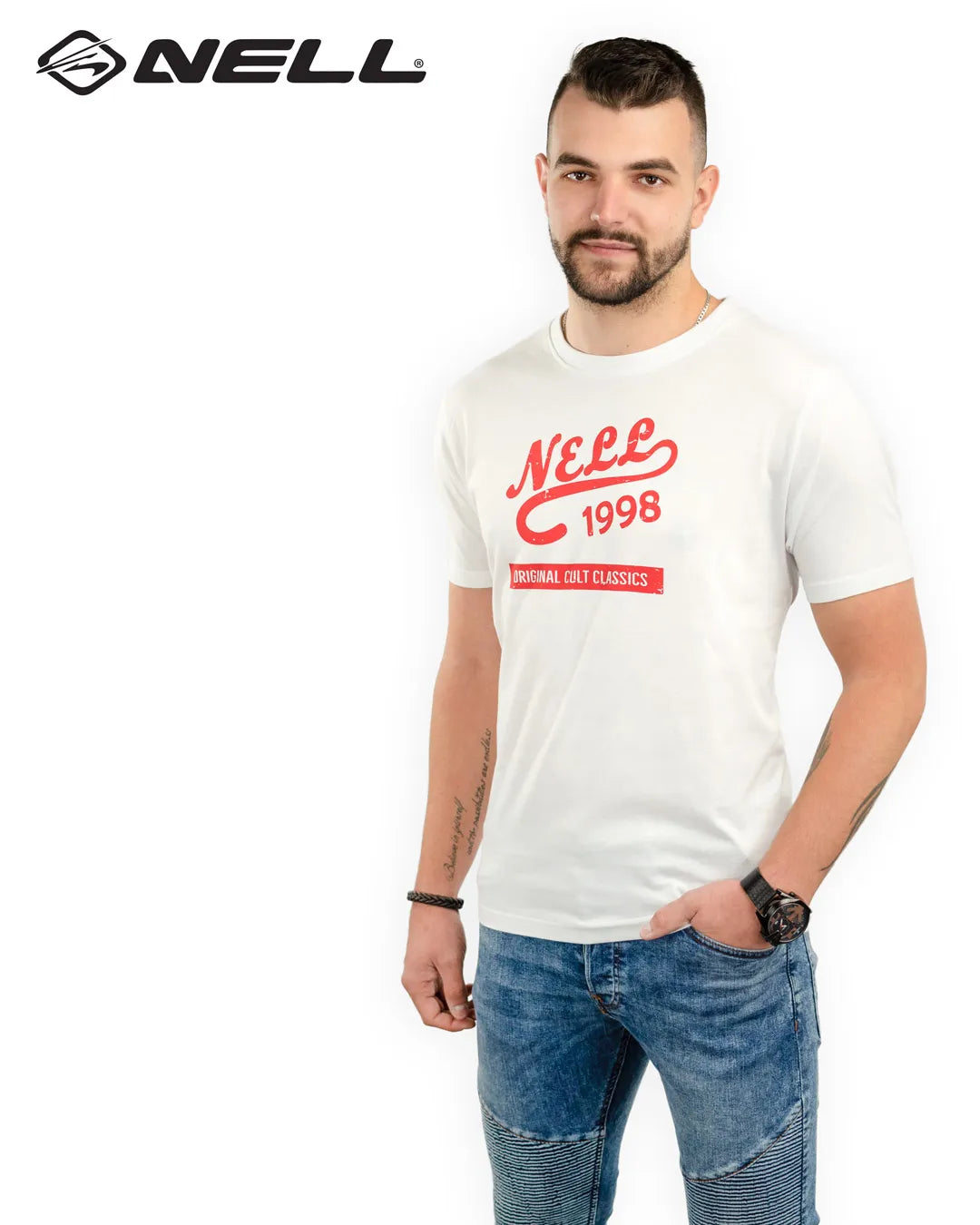 T -shirt masculino Nell Alban White M - Algodão e confortável