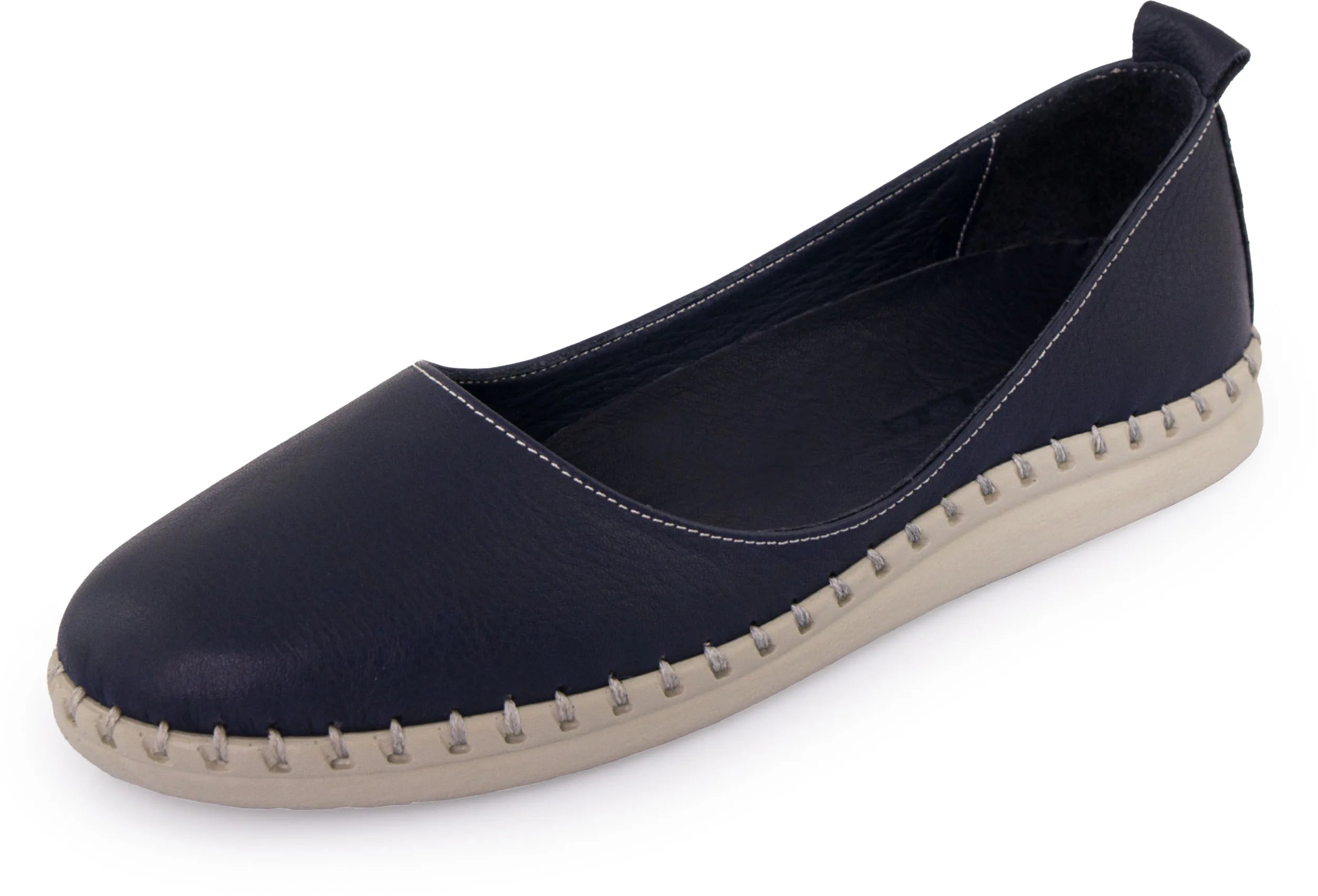 Dames Leren Ballerina Nell Aurora Marineblauw 39