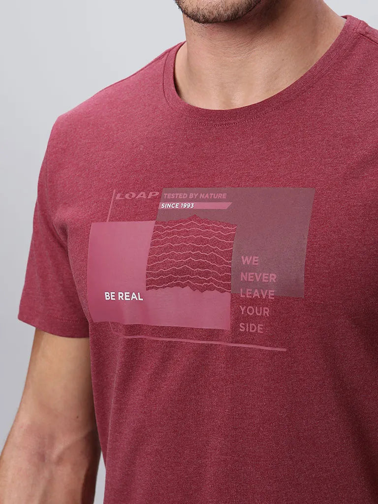 Heren t -shirt loap bohem Rood L - Katoen & Casual Fit