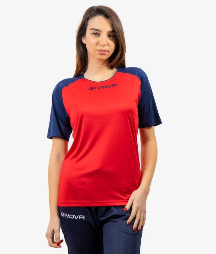 Camiseta deportiva Givova Capo Red-Navy 2xs
