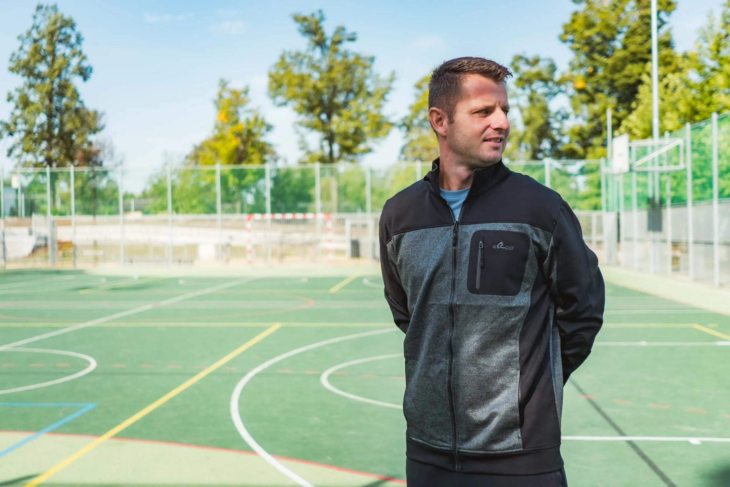 Herrtröja erco Bork svartgrå melange m