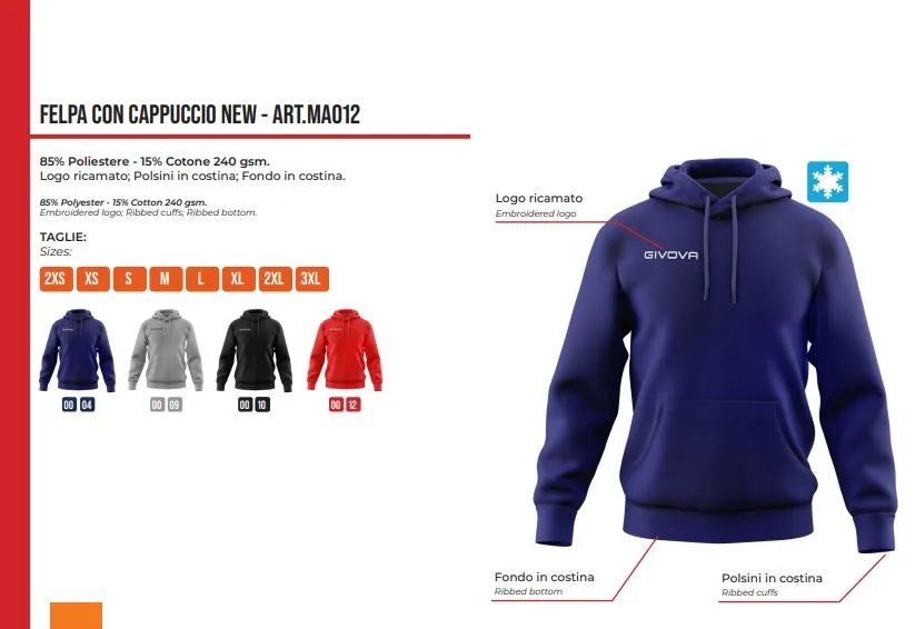 Givova Hoodie Gray 2xs