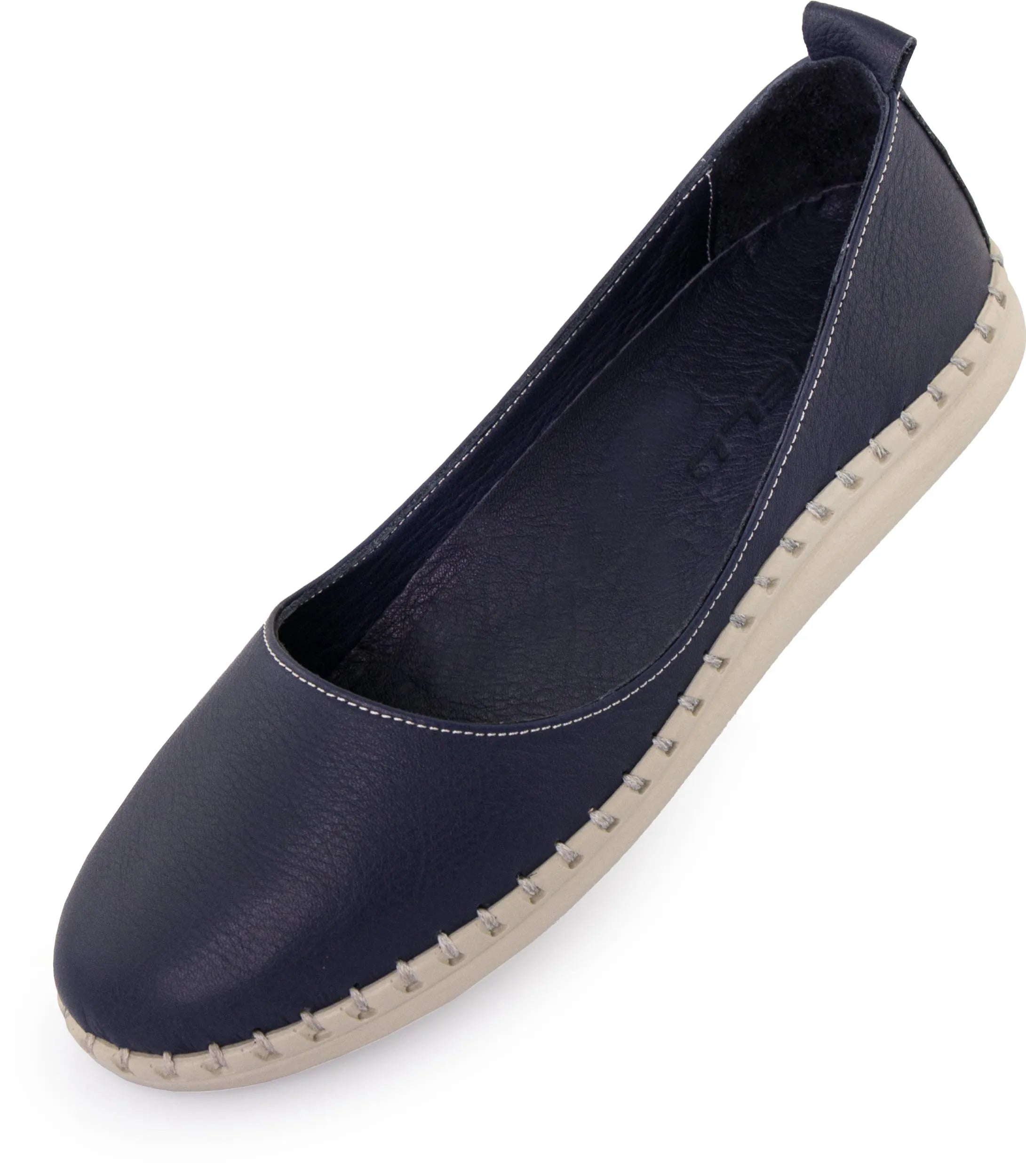 Dames Leren Ballerina Nell Aurora Marineblauw 39