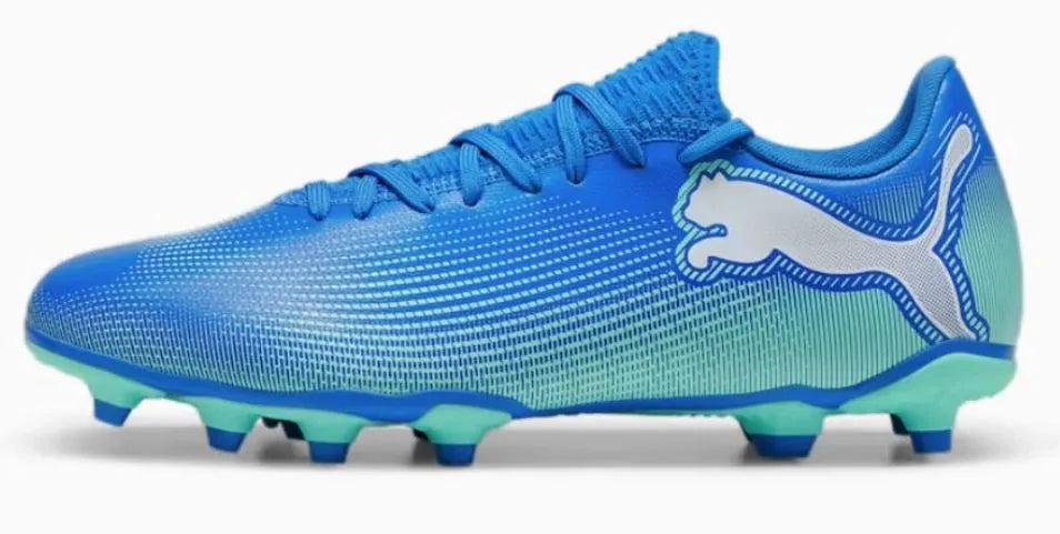 Dětské fotbalové boty Puma Jr Future 7 Play FG/Ag Football Boot Light Blue 37