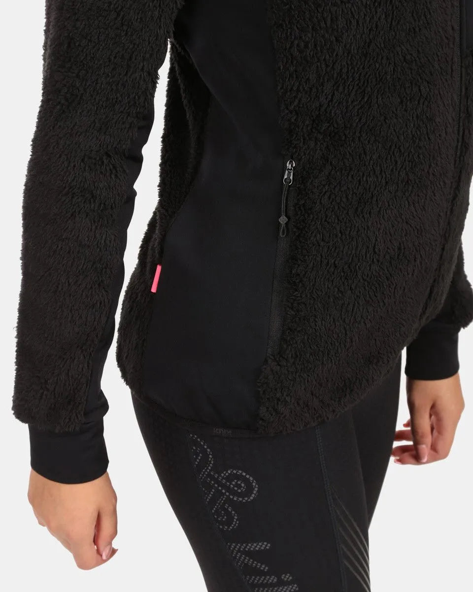 Women's furry fleece hoodie kilpi mink-w black 36