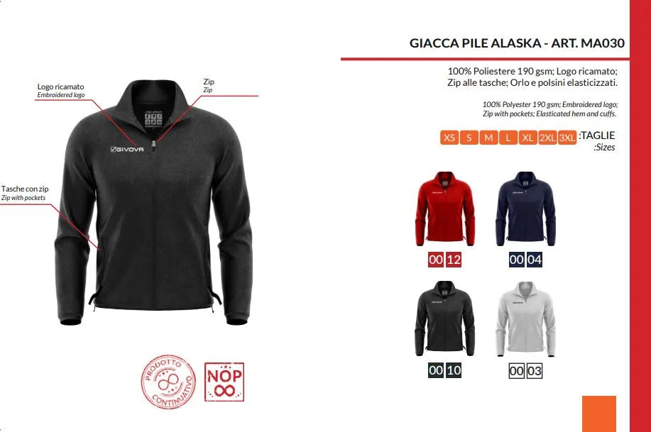 Fleece Sweatshirt Givova Alaska Black L