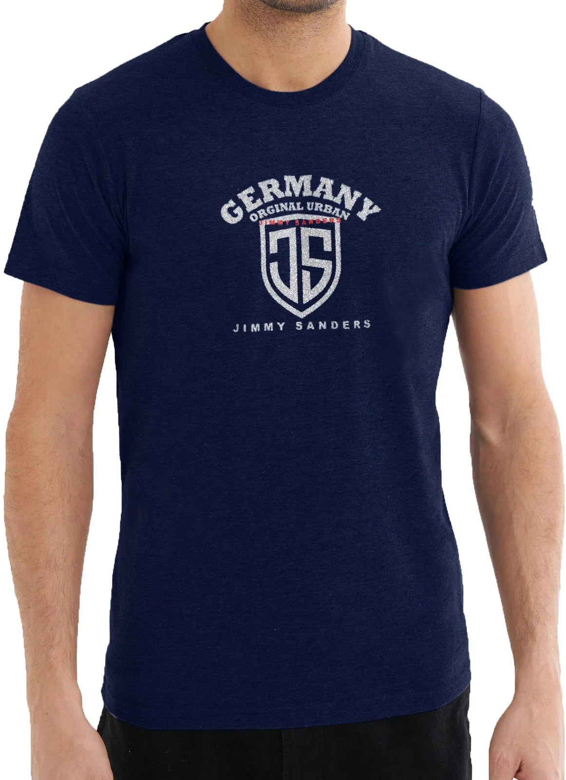 Jimmy Sanders Yuri Navy T -Shirt Männer l - Baumwolle & Komfort