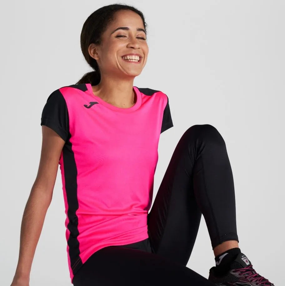 Dámske tričko Joma Record II Fluor Pink, S