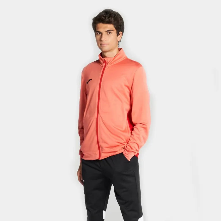 Joma winner ii full zip fluor orange sports sweatshirt xs
