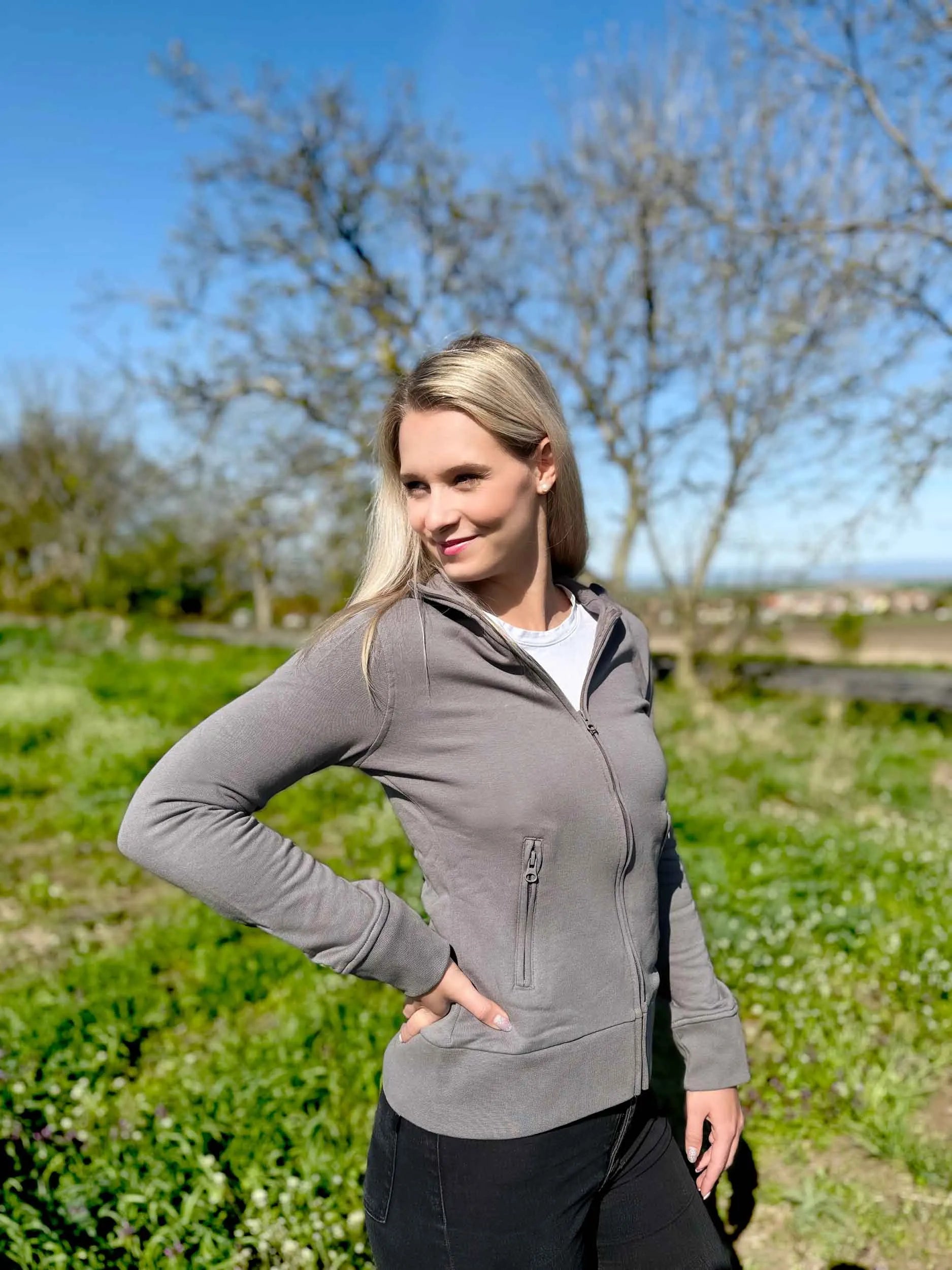 Dámska bunda mikiny 3xl - stojan - golier a pohodlie