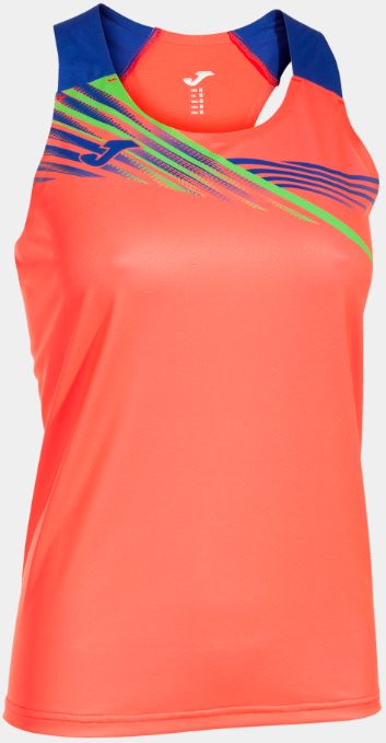 Dames Joma Elite X Tanktop Fluor Coral-Royal oranje S