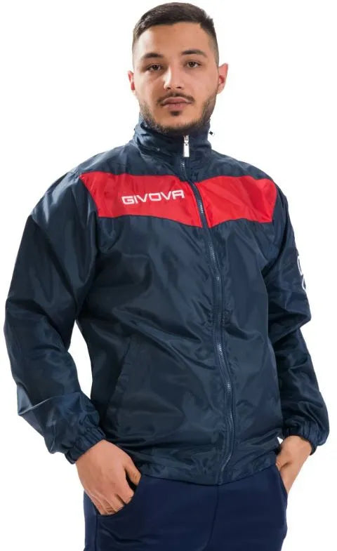 Sportjack givova regen blauw-rosso xl