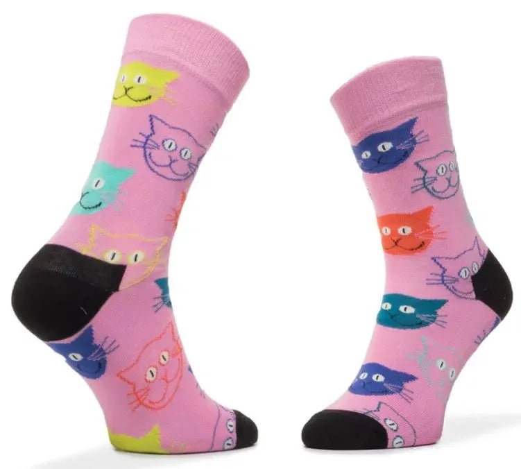 Happy socks 3 csomagos vegyes macskazokni ajándékkészlet mix 41-46