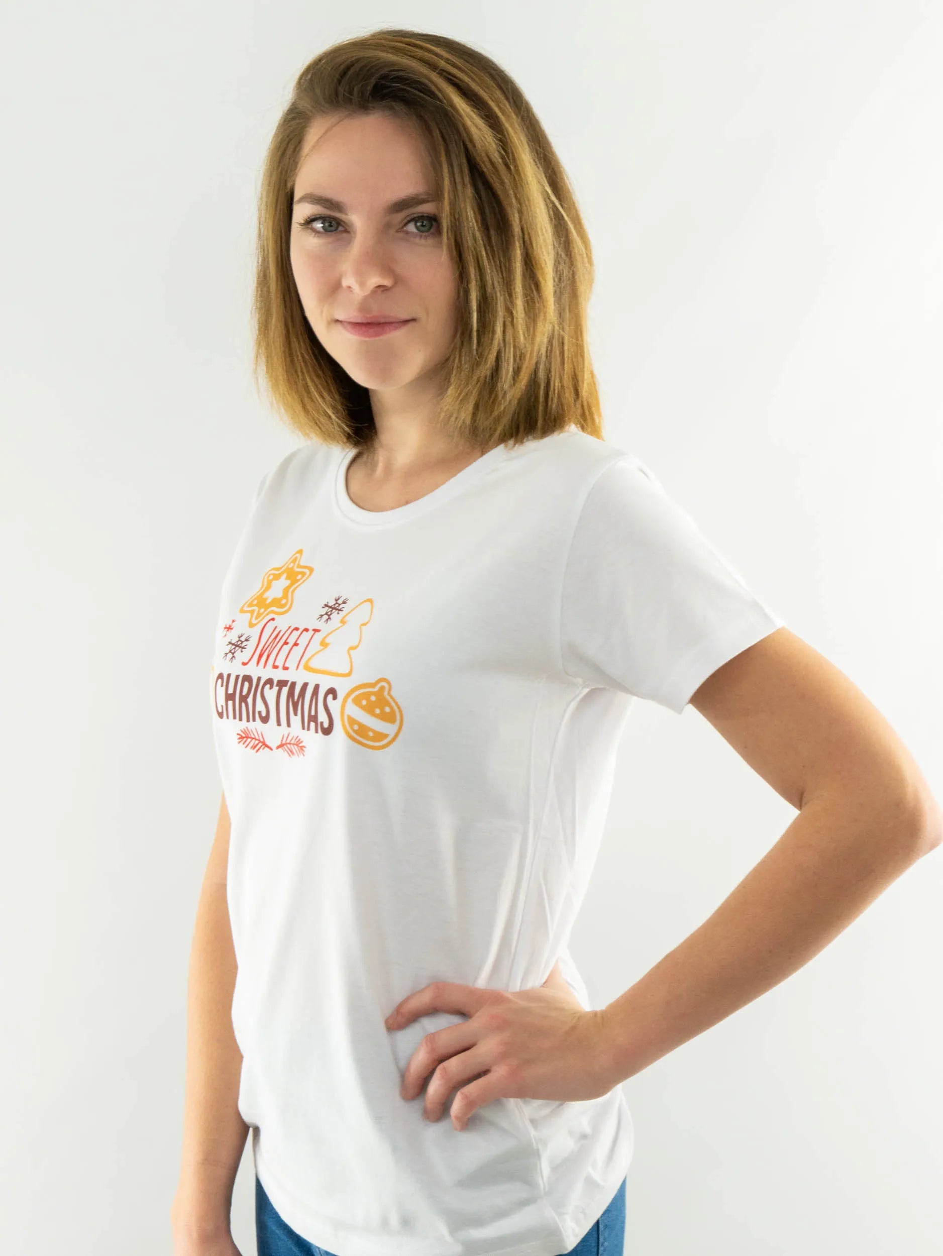 Ladies T -Shirt Candies White M - Weiches Baumwoll- und Trend -Design
