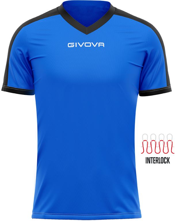 Sports T-shirt Givova Revolution Royal-Black Xs